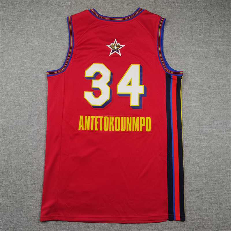 Men 2025 All star #34 Antetokounmpo Red Jordan Edition NBA Jersey->more jerseys->NBA Jersey